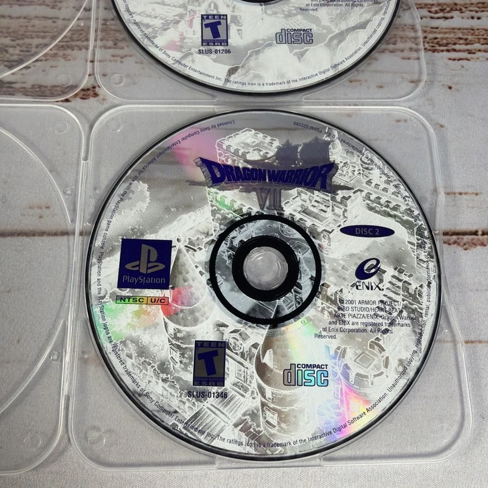 Dragon Warrior VII PS1 PlayStation 1 Game Discs Only Tested RPG Used